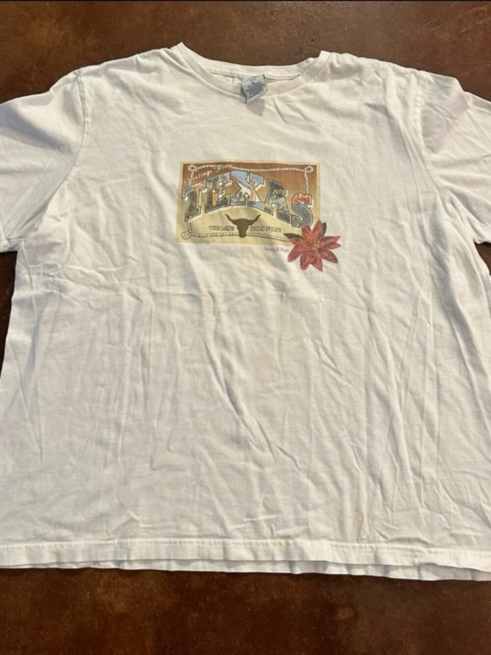 Tommy Hilfiger Texas Postcard Graphic T-Shirt Short Sleeve Size XL Women